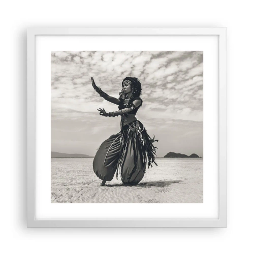 Affiche dans un cadre blanc - Poster - Danse des îles du sud - 40x40 cm