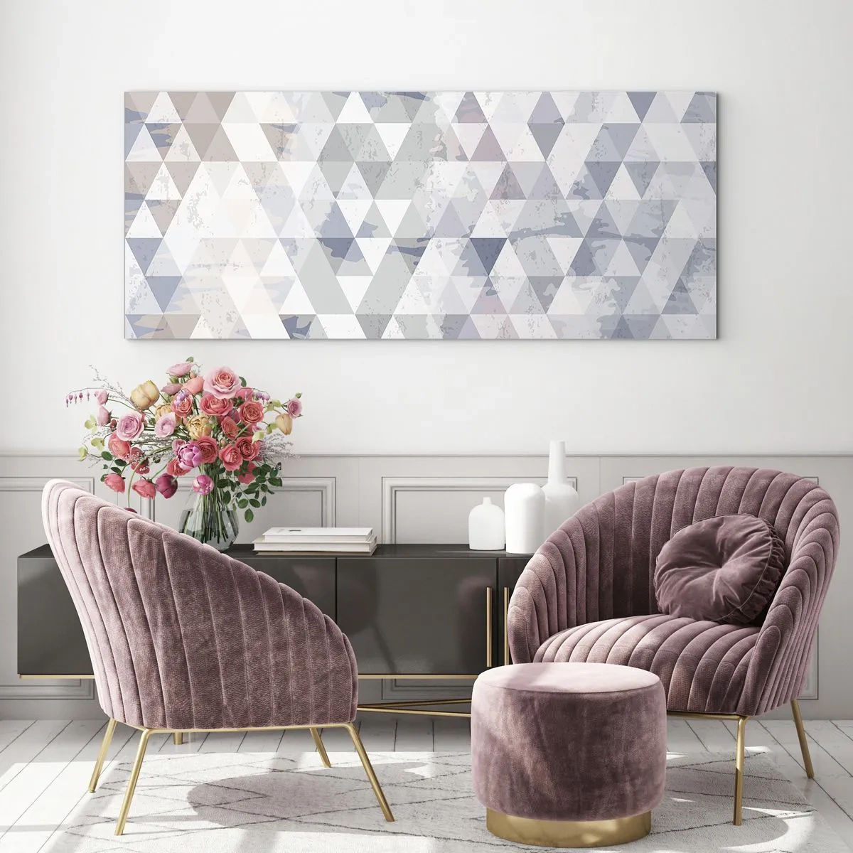 Impression sur verre - Image sur verre - En rythme de trois - 90x30 cm