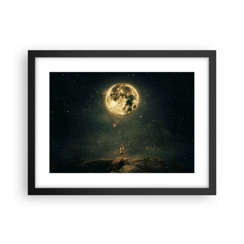 Affiche dans un cadre noir - Poster - Celui qui a volé la lune - 40x30 cm