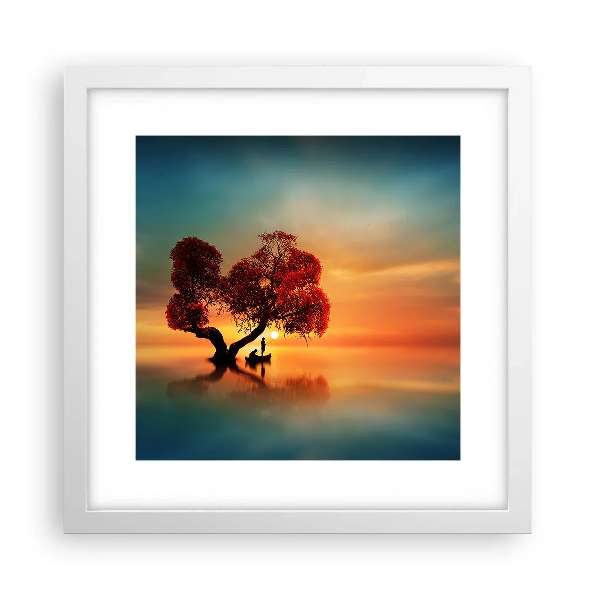 Affiche dans un cadre blanc - Poster - Plénitude et éloignement sans monde - 30x30 cm