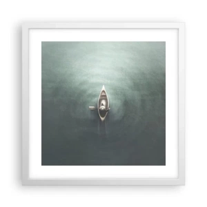 Affiche dans un cadre blanc - Poster - À travers le lac de la lune - 40x40 cm