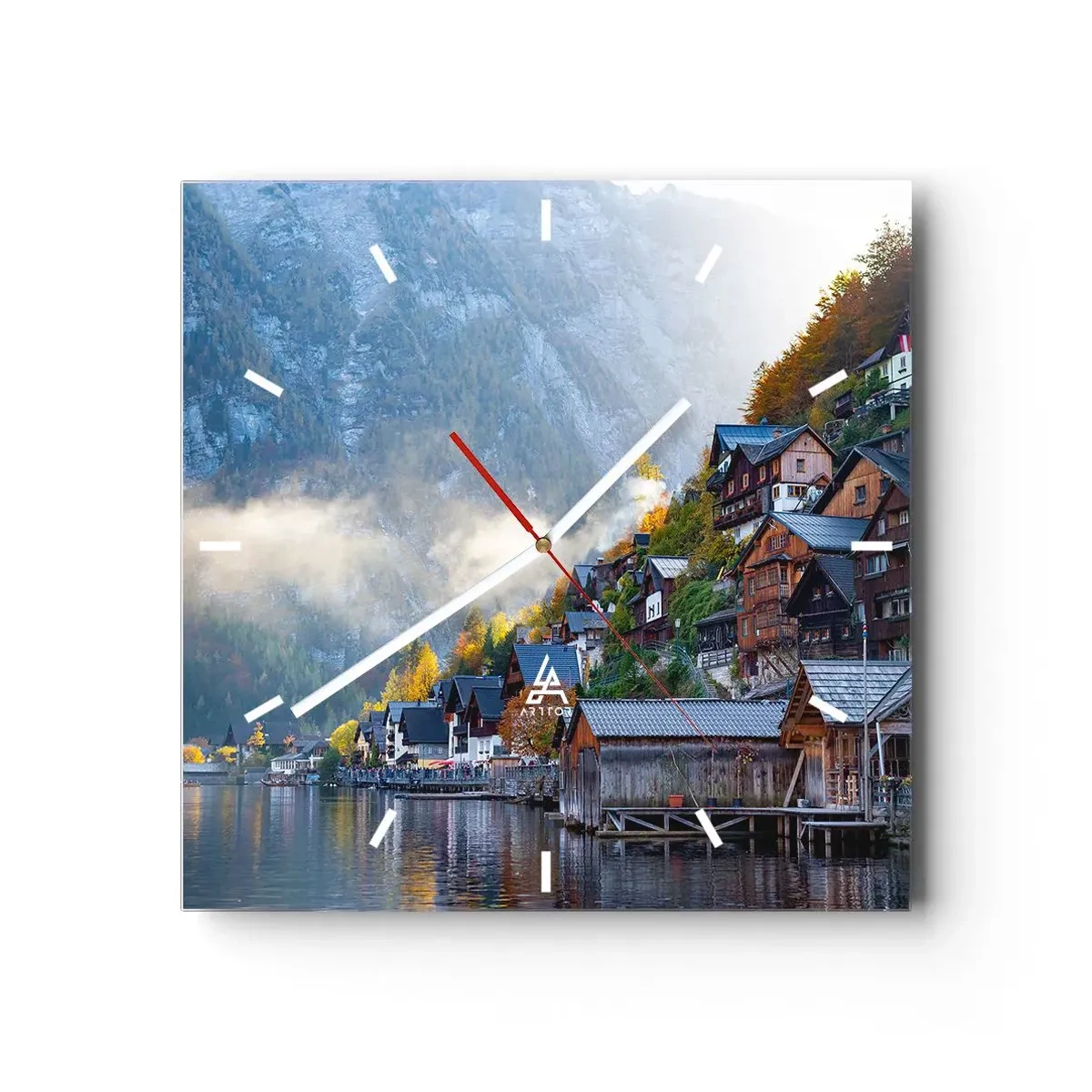 Horloge murale - Pendule murale - Ambiance alpine - 40x40 cm