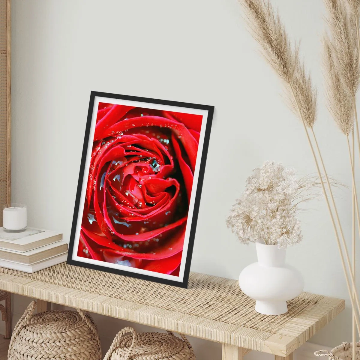 Affiche dans un cadre noir - Poster - Dans les gouttes de rosée - 40x50 cm