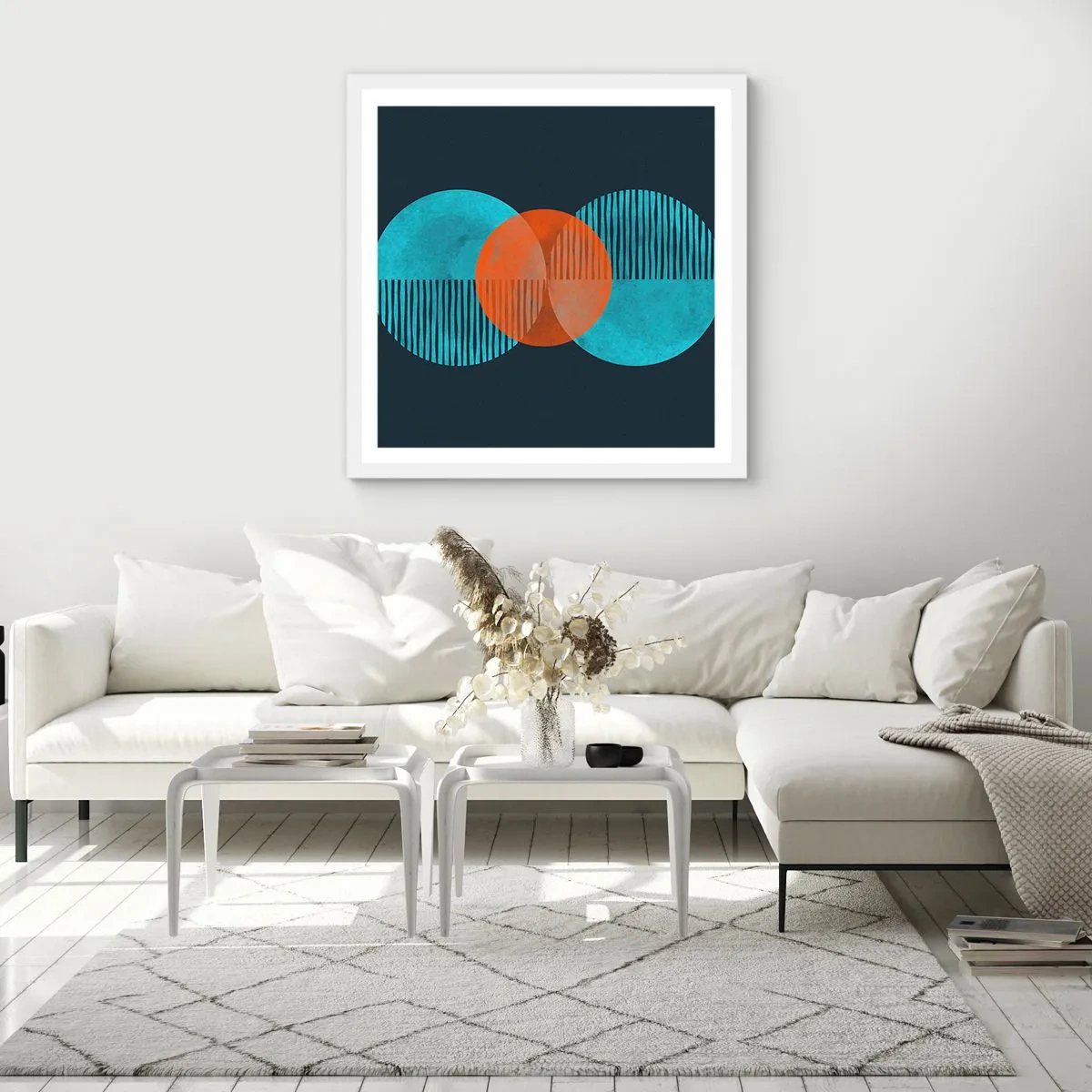 Affiche dans un cadre blanc - Poster - Composition symétrique - 40x40 cm