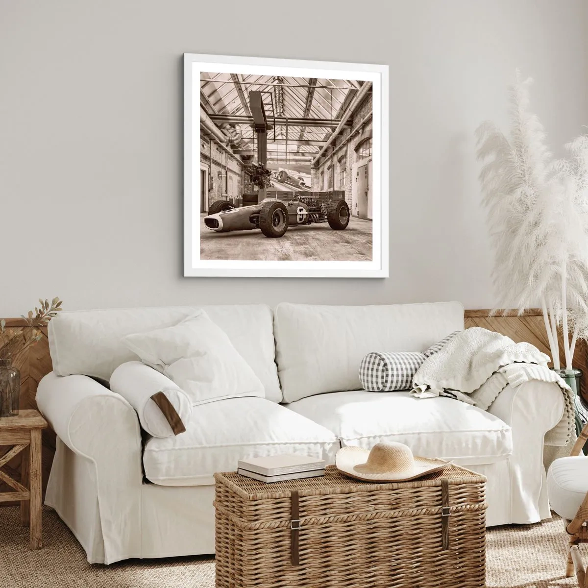 Affiche dans un cadre blanc - Poster - Le repos du guerrier - 60x60 cm