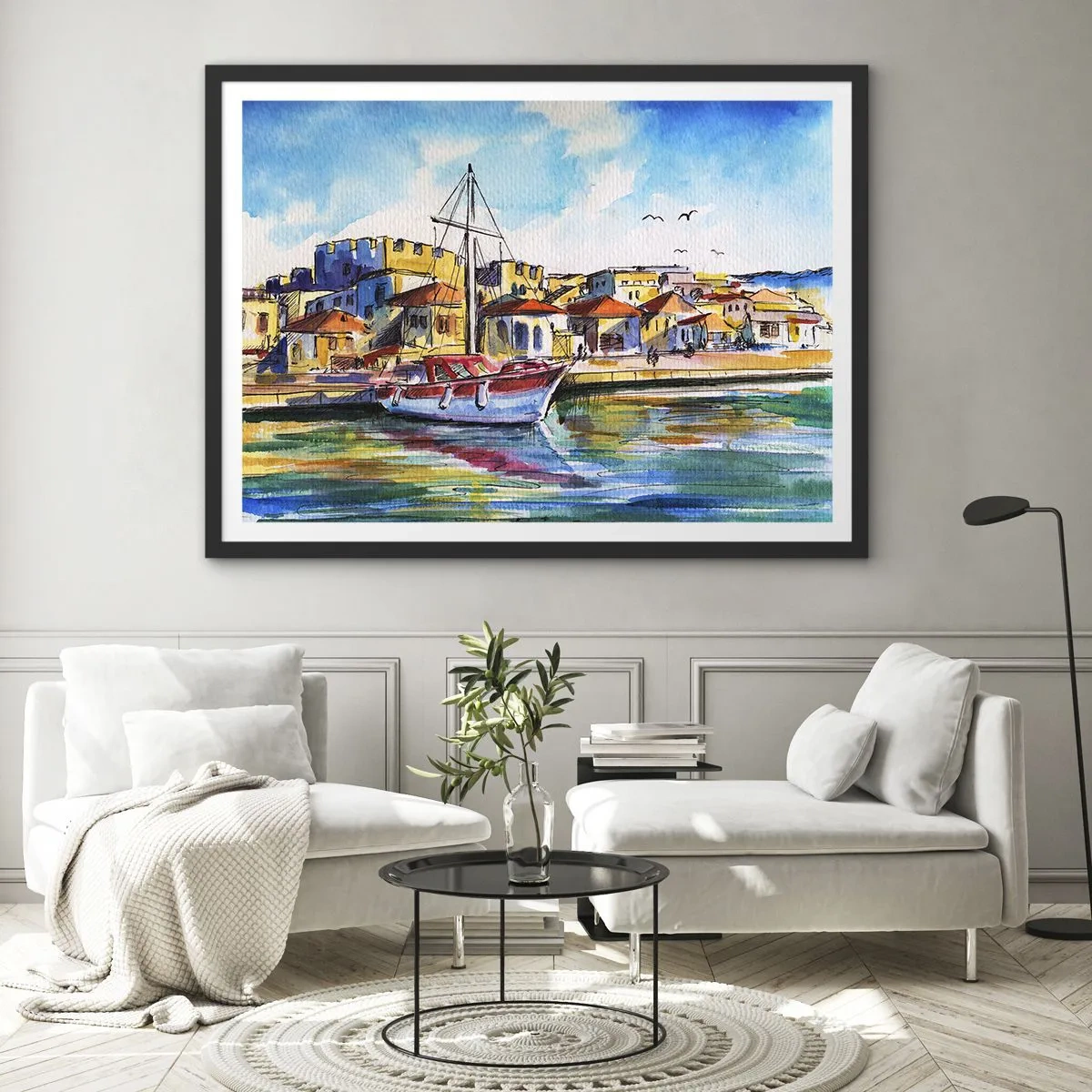 Affiche dans un cadre noir - Poster - Après-midi arc-en-ciel - 40x30 cm