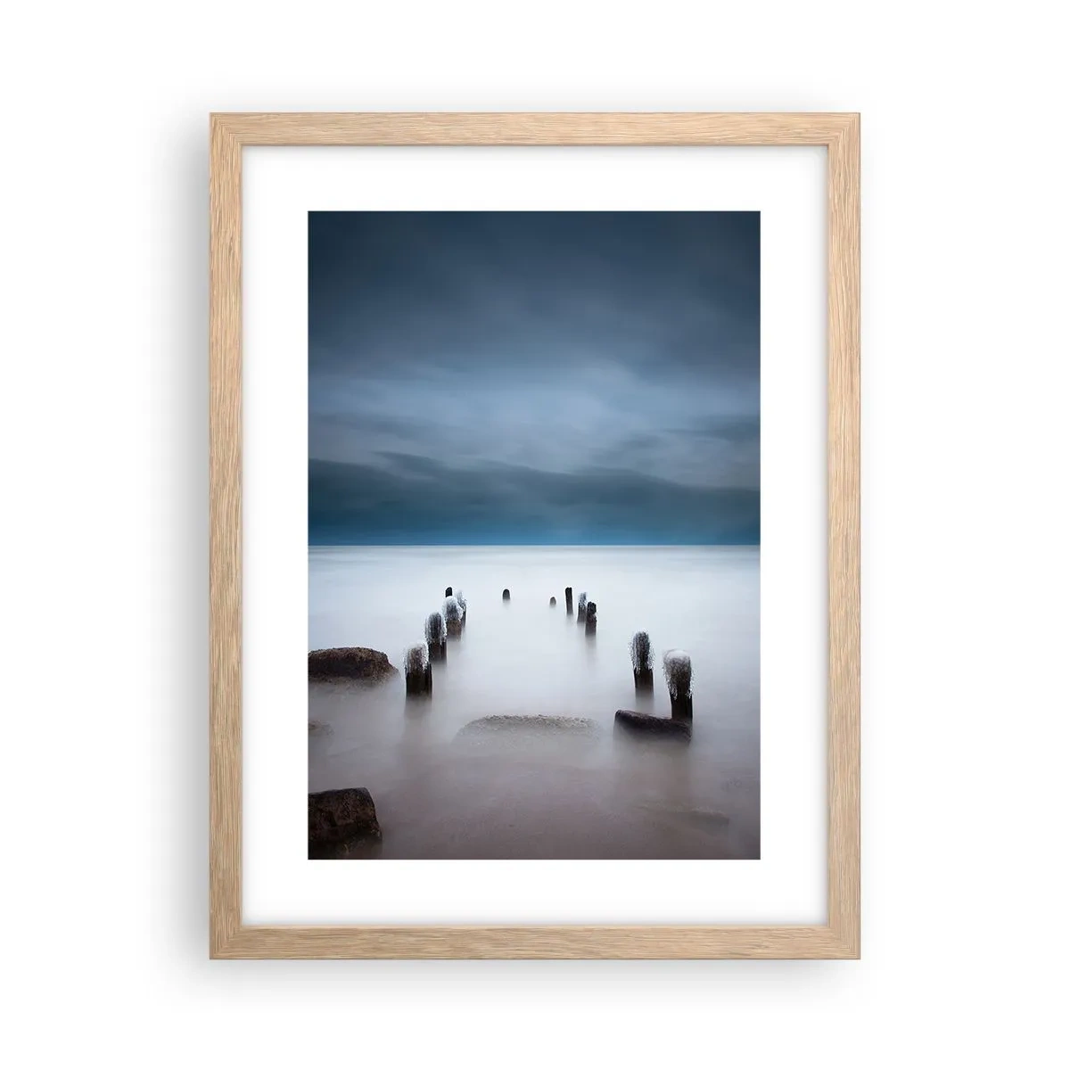 Affiche dans un chêne clair - Poster - Lac pensif - 30x40 cm