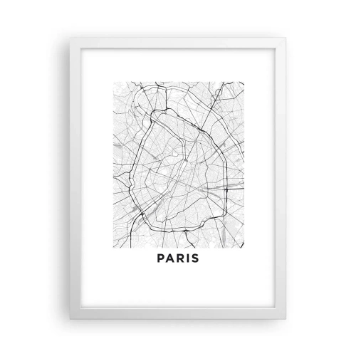 Affiche dans un cadre blanc - Poster - Fleur de Paris - 30x40 cm
