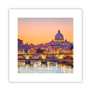 Affiche - Poster - Coucher de soleil sur la ville éternelle - 30x30 cm