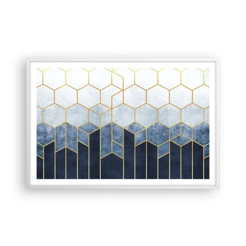 Affiche dans un cadre blanc - Poster - Composition en rythme syncopé - 91x61 cm