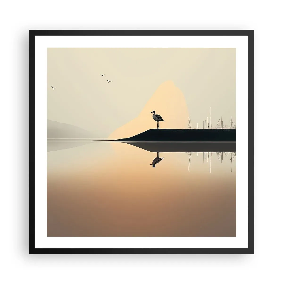 Affiche dans un cadre noir - Poster - Le seigneur du lac - 60x60 cm