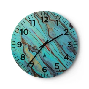 Horloge murale - Pendule murale - Marée turquoise - 40x40 cm