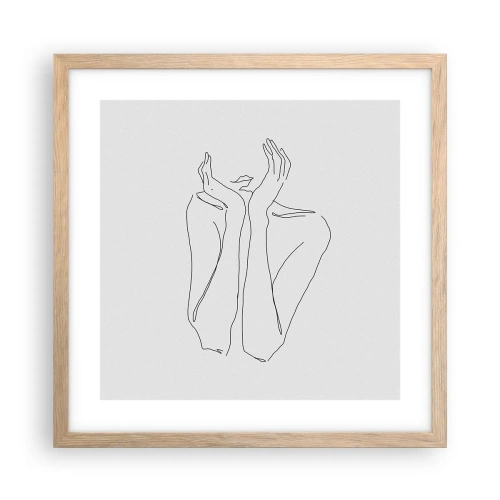 Affiche dans un chêne clair - Poster - De quoi rêvent les femmes - 40x40 cm