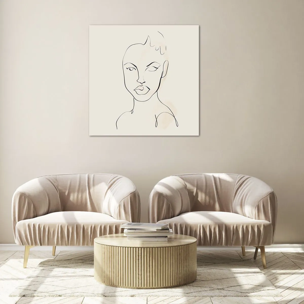 Impression sur verre - Image sur verre - Esquisse de la sensualité - 70x70 cm