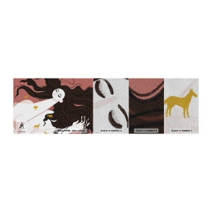 Échantillon de Papier Peint Premium Sand - Rêve d'un cheval d'or - Femme, Portrait, Minimalisme - 100x30 cm