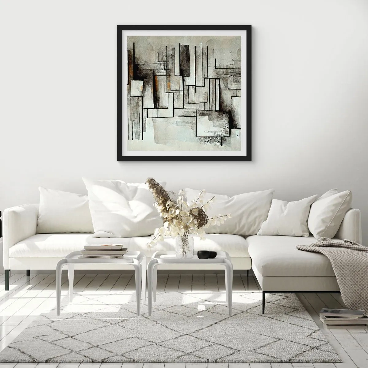 Affiche dans un cadre noir - Poster - Le pouvoir de la simplicité - 40x40 cm