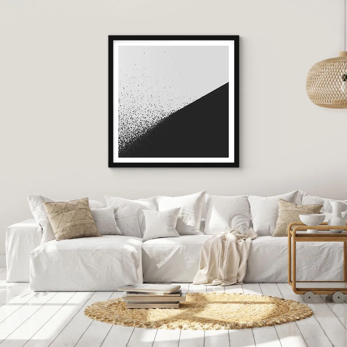Affiche dans un cadre noir - Poster - De plus en plus vite, de plus en plus - 60x60 cm