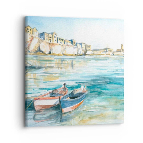 Impression sur toile - Image sur toile - Paysage dans l'azur - 30x30 cm