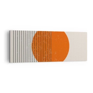 Impression sur toile - Image sur toile - Soleil minimaliste aux lignes géométriques - 140x50cm - Toujours le soleil - Décoration murale moderne pour le salon et la chambre ARTTOR