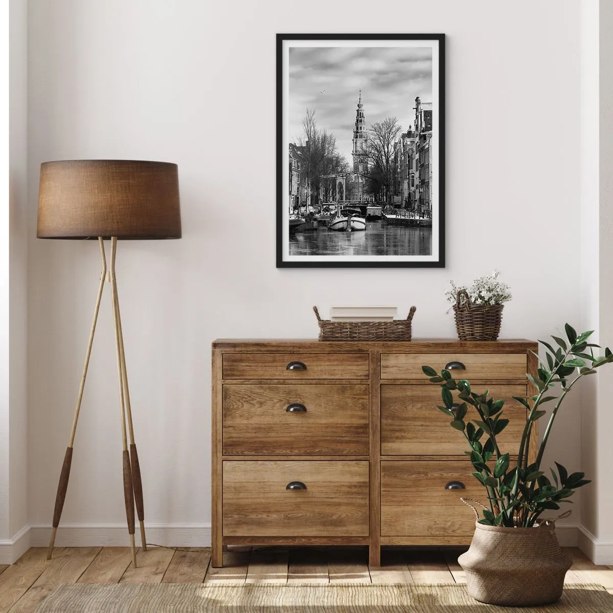Affiche dans un cadre noir - Poster - Climat d'Amsterdam - 40x50 cm