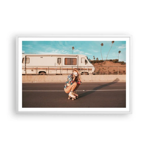 Affiche dans un cadre blanc - Poster - Souriez s'il-vous-plait! - 91x61 cm