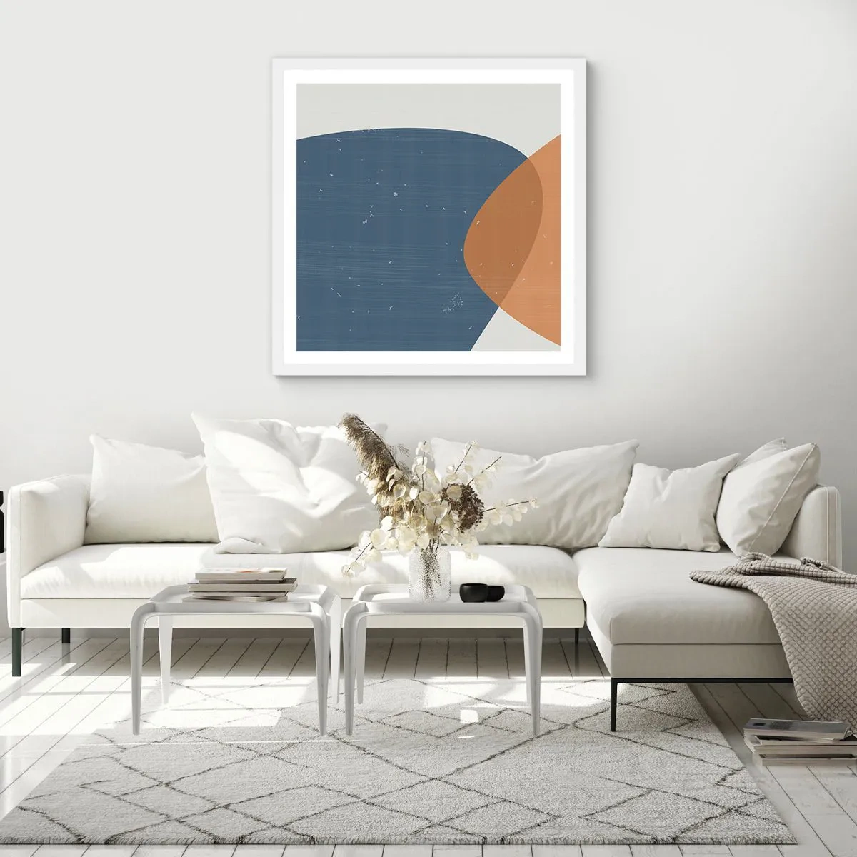 Affiche dans un cadre blanc - Poster - Ovales et influences - 60x60 cm