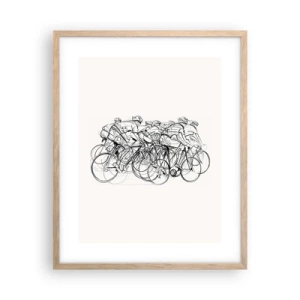 Affiche dans un chêne clair - Poster - Ensemble en équipe - 40x50 cm