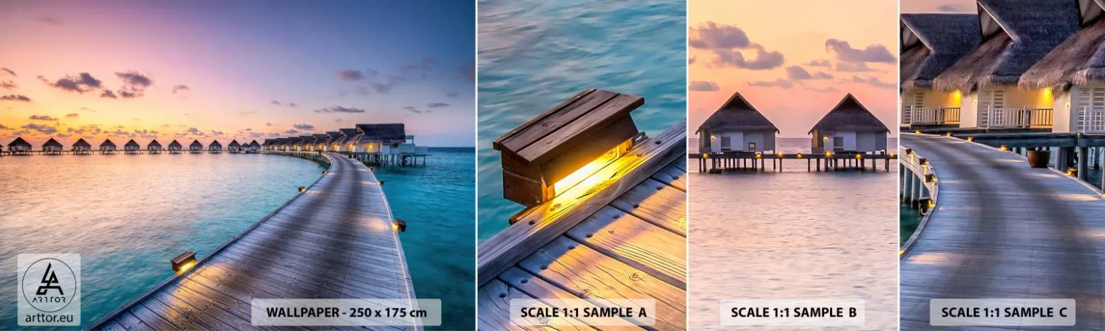 Échantillon De Papier Peint Standard Eco - Vacances - retour aux sources - Maldives, Paysage, Voyages - 100x30 cm