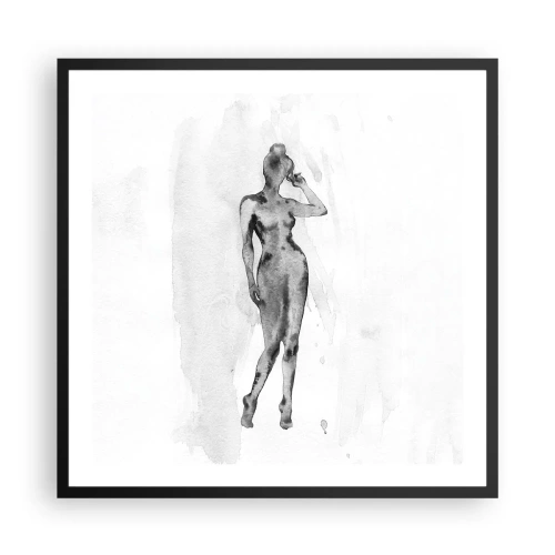 Affiche dans un cadre noir - Poster - Etude de l'idéal de la féminité - 60x60 cm