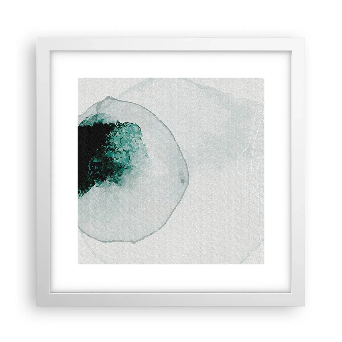 Affiche dans un cadre blanc - Poster - Dans une goutte d'eau - 30x30 cm