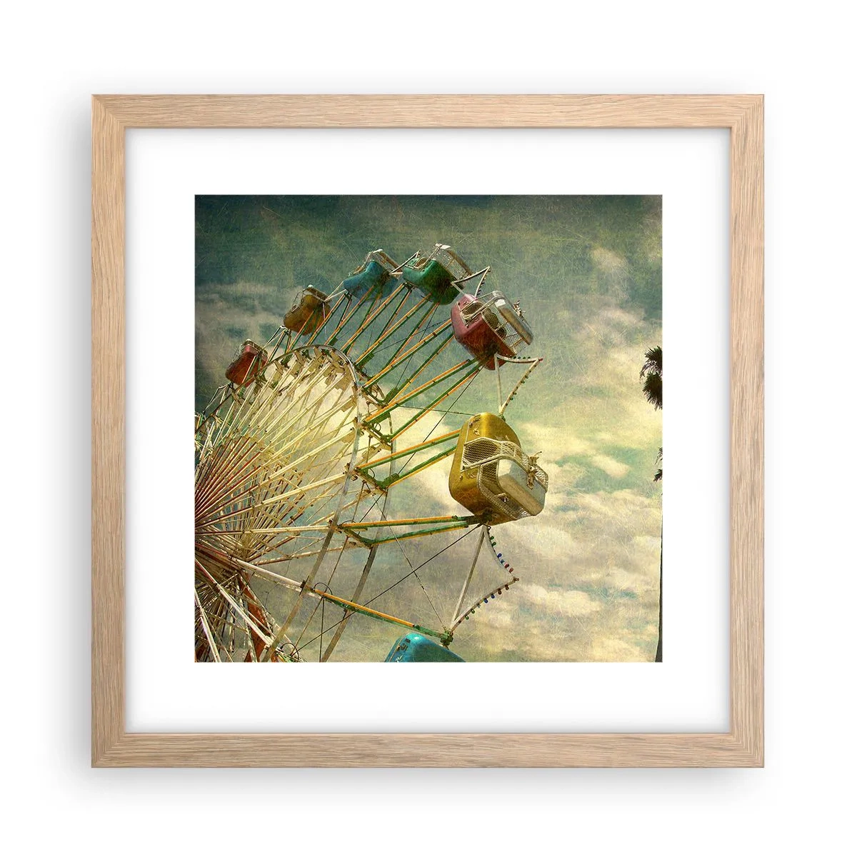 Affiche dans un chêne clair - Poster - On va faire la fête - 30x30 cm