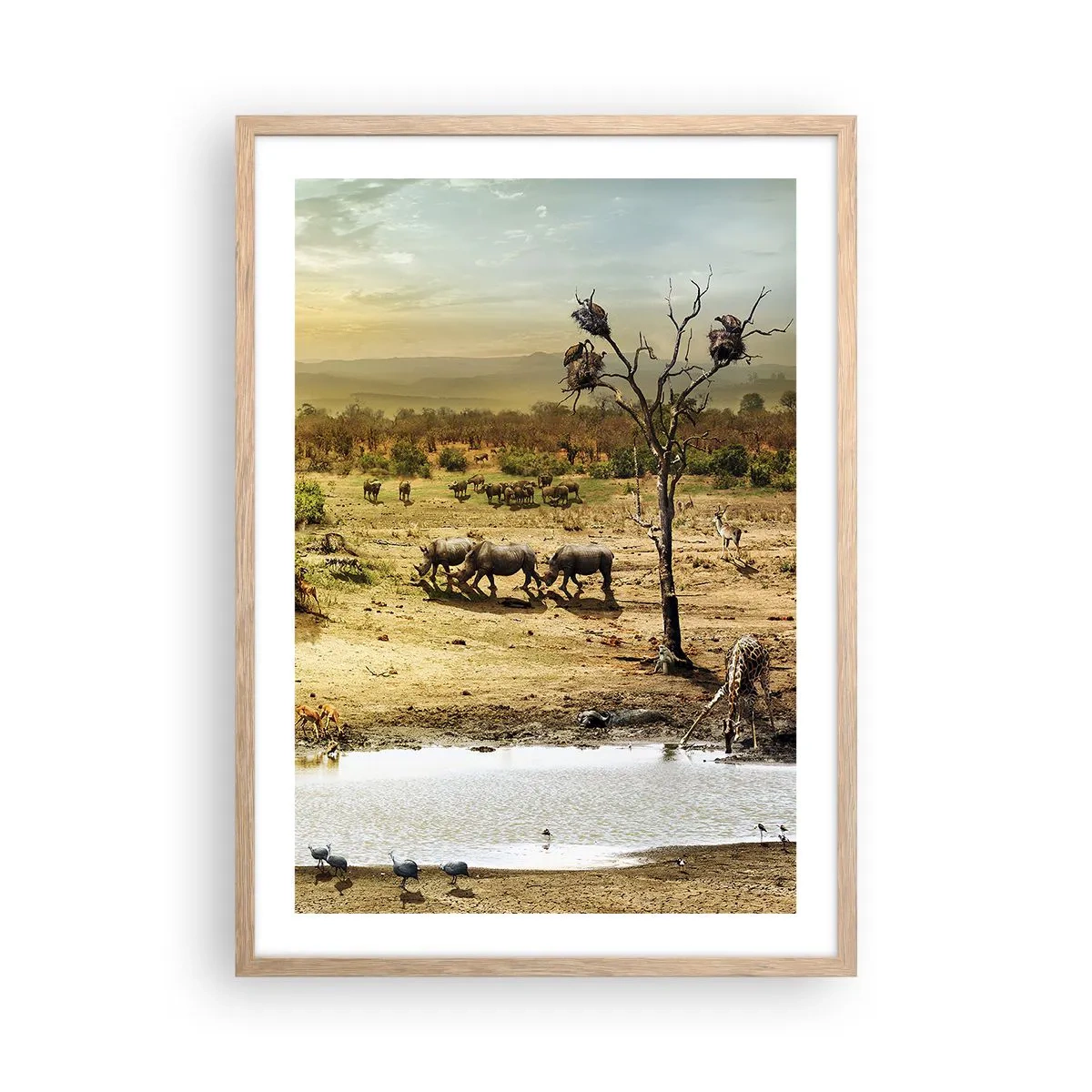 Affiche dans un chêne clair - Poster - "Et d'Eden coulait une rivière..." - 50x70 cm