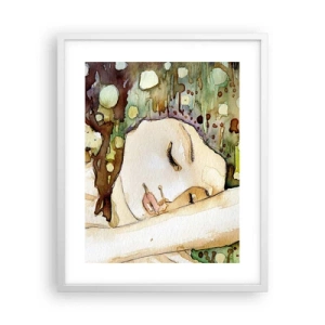 Affiche dans un cadre blanc - Poster - Un rêve violet émeraude - 40x50 cm