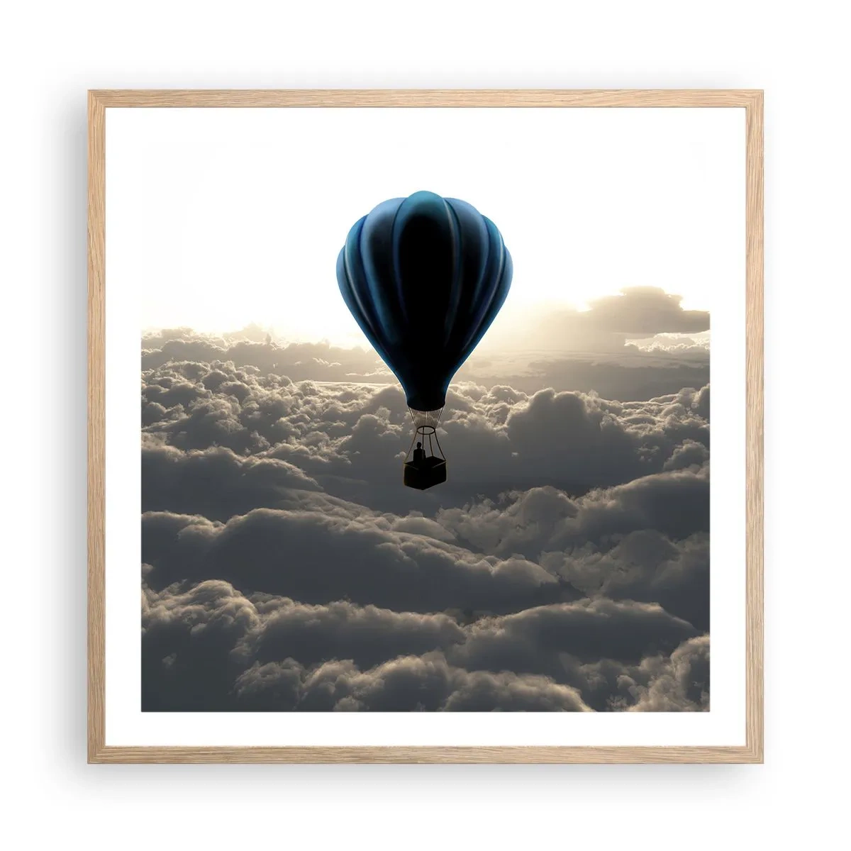 Affiche dans un chêne clair - Poster - Un vagabond au dessus des nuages - 60x60 cm