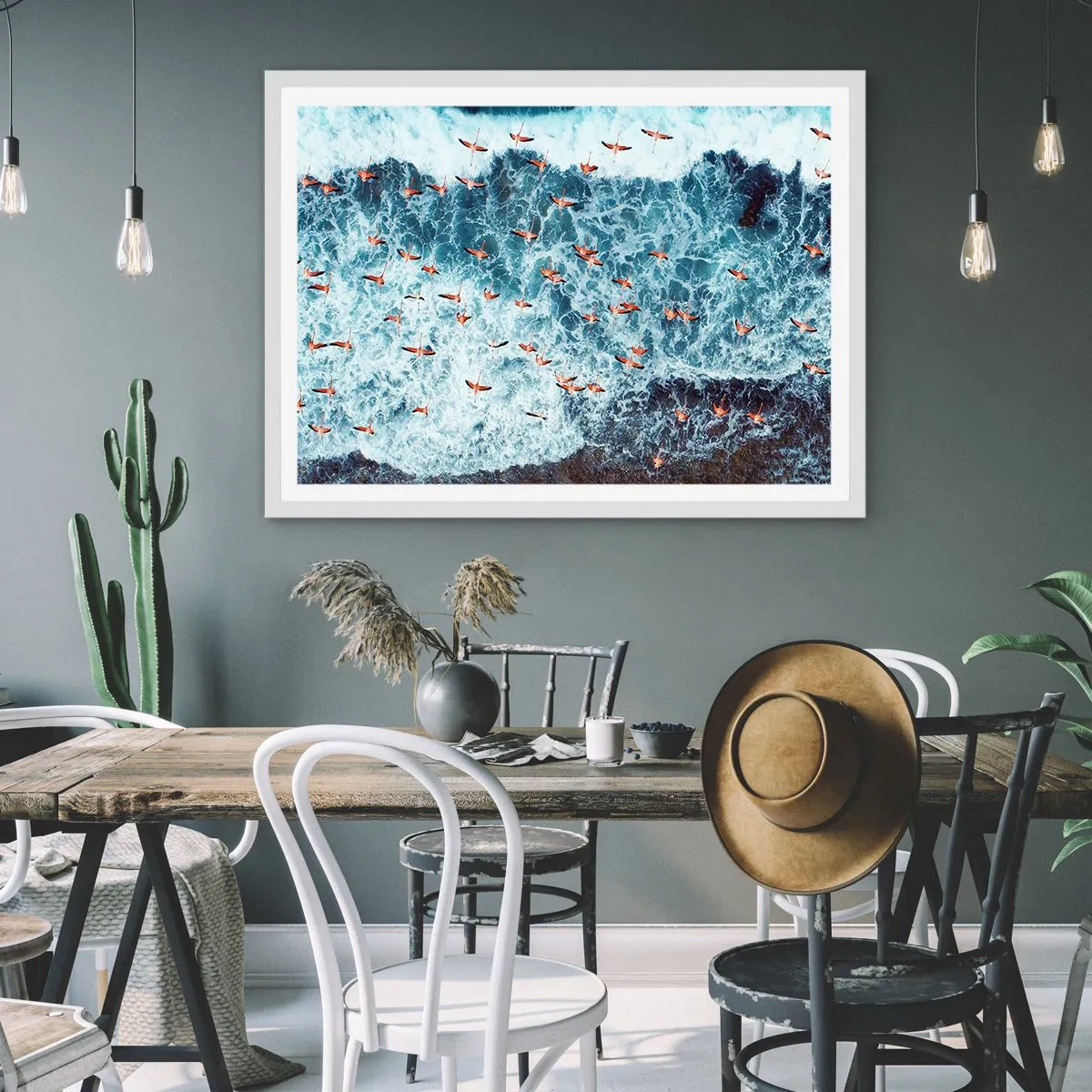 Affiche dans un cadre blanc - Poster - Défilé du bord de mer - 40x30 cm