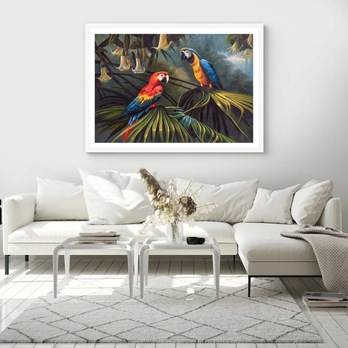 Affiche dans un cadre blanc - Poster - Romantisme dans les tropiques - 40x30 cm