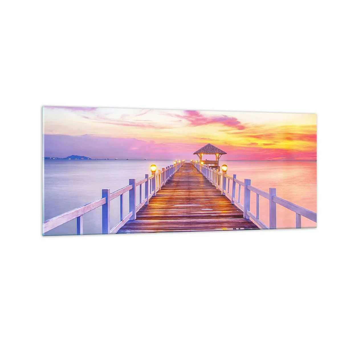 Impression sur verre - Image sur verre - Le silence lilas-doré du soir - 100x40 cm