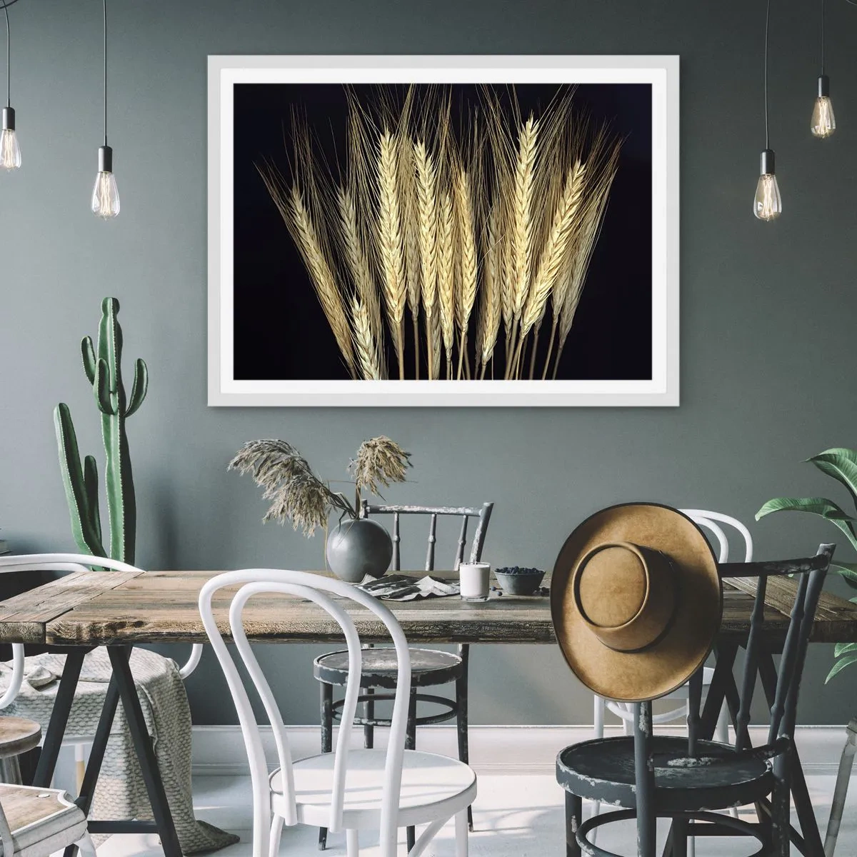 Affiche dans un cadre blanc - Poster - Magie rustique - 100x70 cm