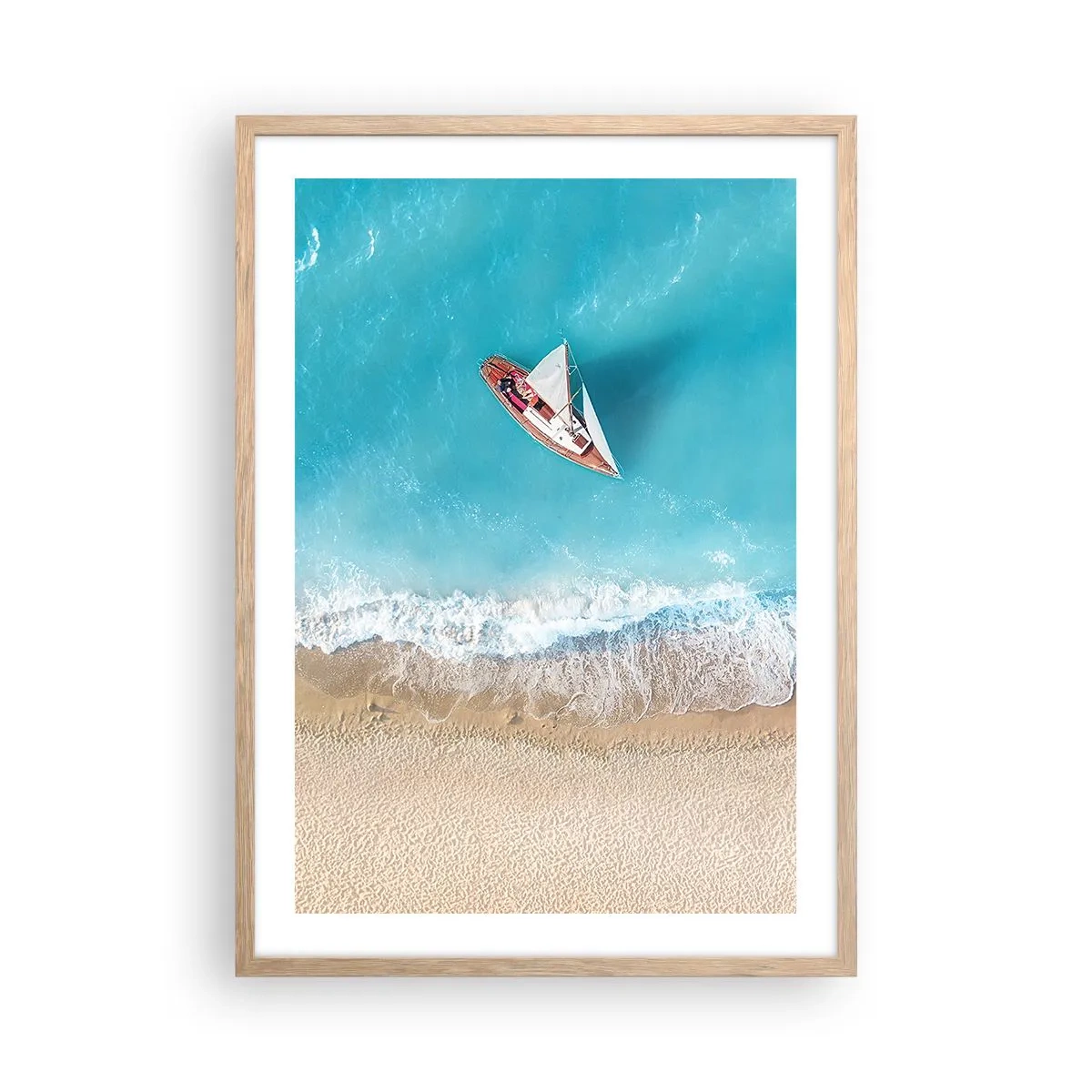 Affiche dans un chêne clair - Poster - A la frontière de l'azur et de l'or - 50x70 cm