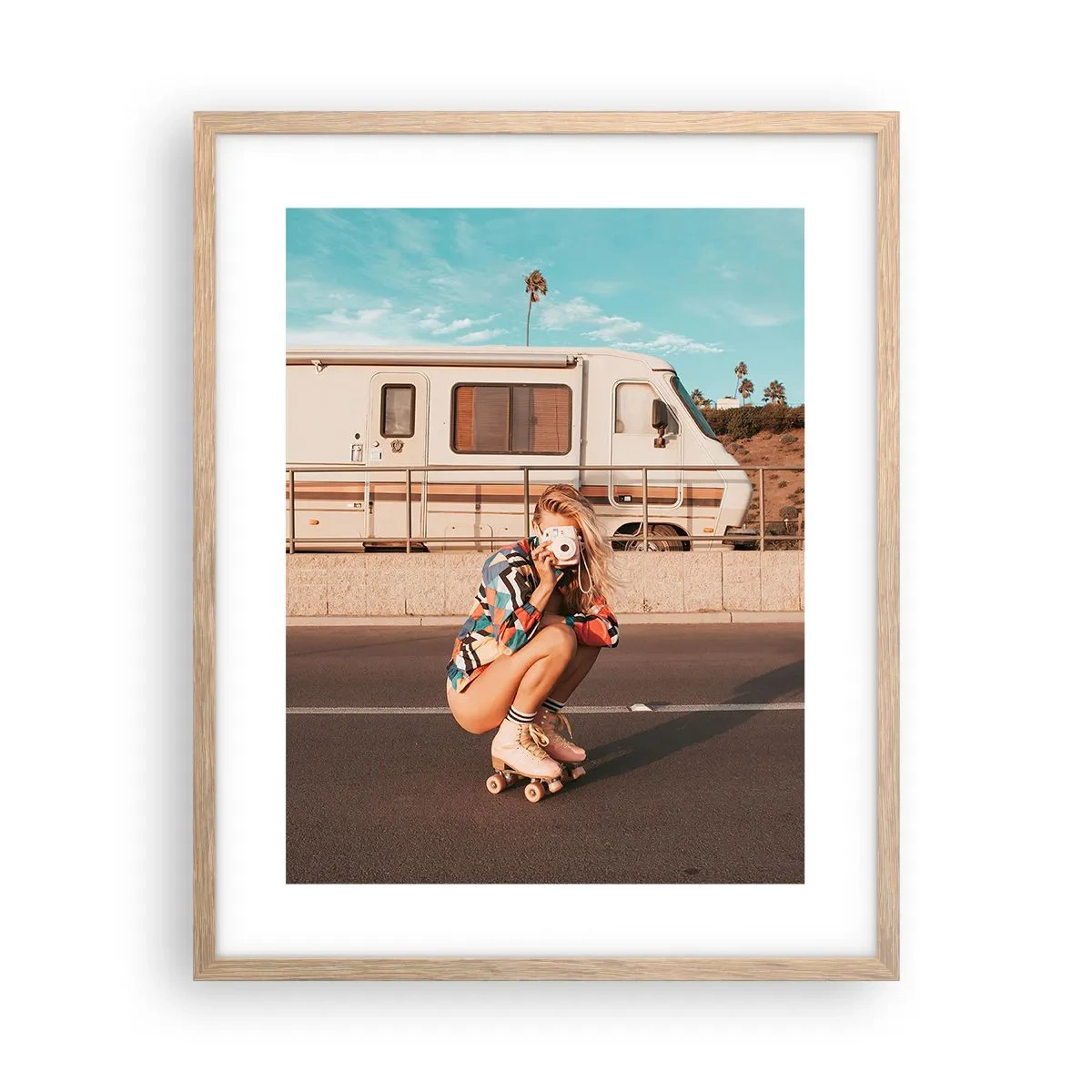 Affiche dans un chêne clair - Poster - Souriez s'il-vous-plait! - 40x50 cm