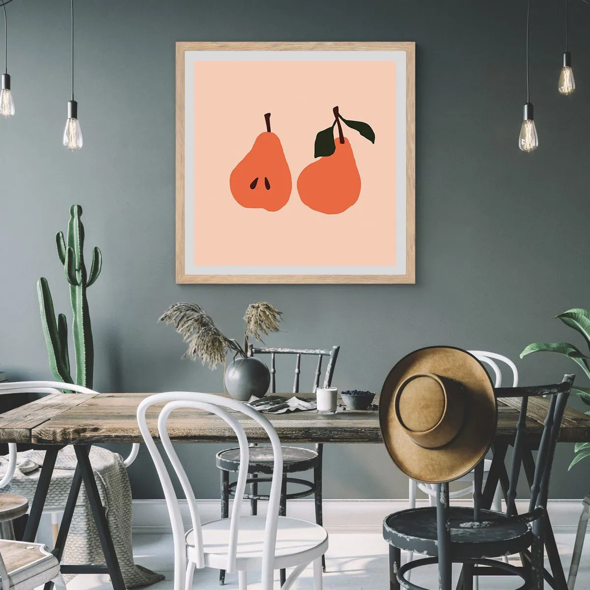 Affiche dans un chêne clair - Poster - La douceur elle-même - 50x50 cm