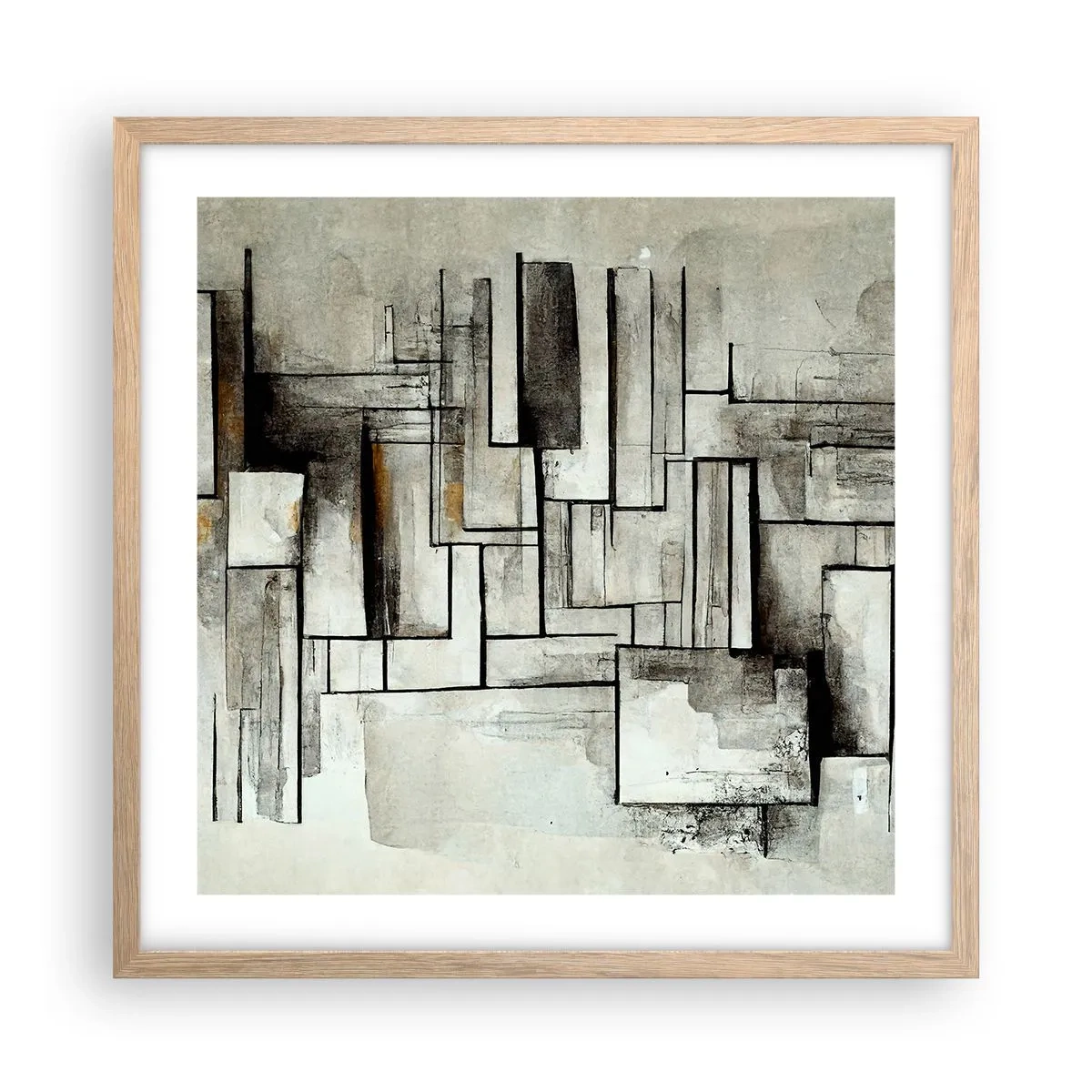 Affiche dans un chêne clair - Poster - Le pouvoir de la simplicité - 50x50 cm