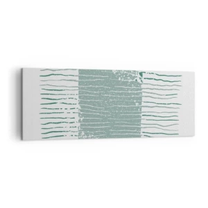 Impression sur toile - Image sur toile - Motif géométrique dans les tons vert mer et blanc - 140x50cm - Abstraction de la mer - Décoration murale moderne pour le salon et la chambre ARTTOR