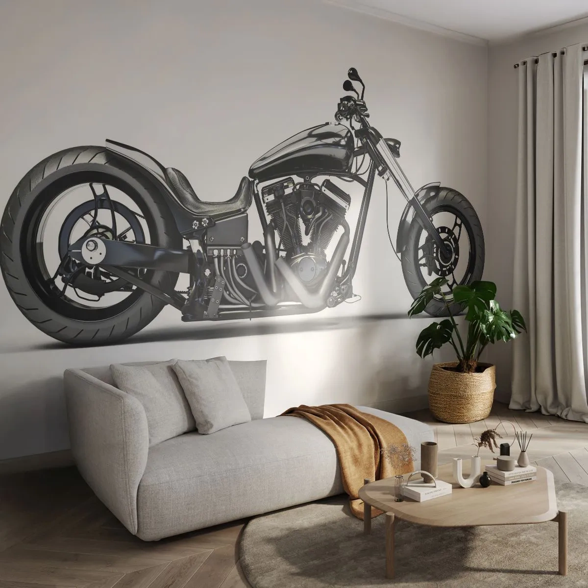 Papier Peint Autocollant Deluxe Sticker - Pour ceux qui aiment la liberté - Automobile, Moto, Hachoir - 250x175 cm