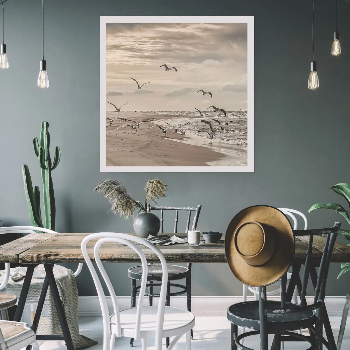 Affiche - Poster - Le bruit de la mer, le chant des oiseaux - 30x30 cm