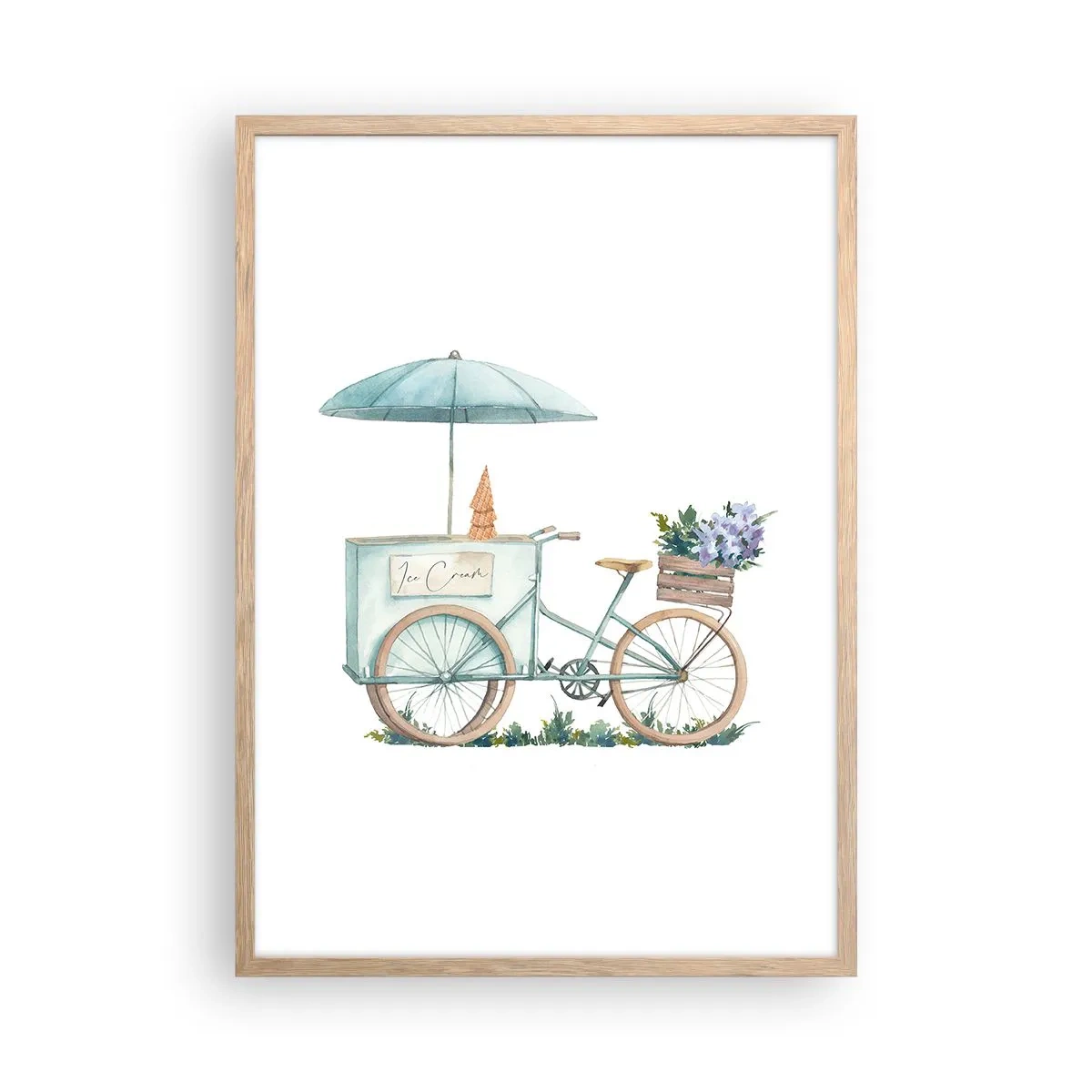 Affiche dans un chêne clair - Poster - Doux souvenir d'été - 50x70 cm