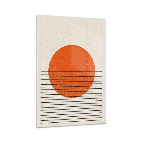 Impression sur verre - Image sur verre - Soleil minimaliste aux lignes géométriques - 70x100cm - Toujours le soleil - Décoration murale moderne pour le salon et la chambre ARTTOR