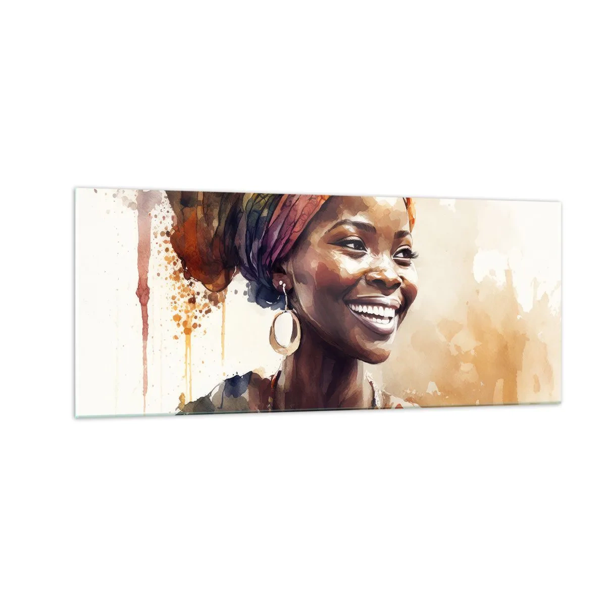 Impression sur verre - Image sur verre - reine africaine - 100x40 cm