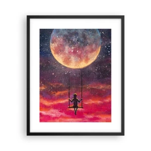 Affiche dans un cadre noir - Poster - Se balancer dans les nuages - 40x50 cm