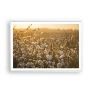 Affiche dans un cadre blanc - Poster - Champ moelleux - 100x70 cm